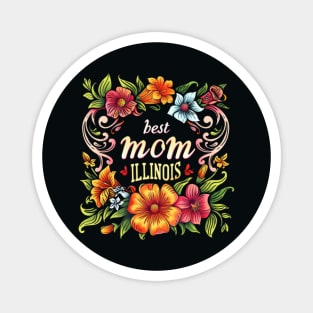 Best Mom From ILLINOIS, mothers day USA Magnet